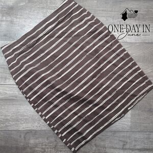 Ann Taylor Striped Lined Pencil Skirt Size 8
